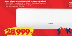 SAMSUNG AR35 SİLVER AR12TXHQASI/SK 12000 BTU KLİMA